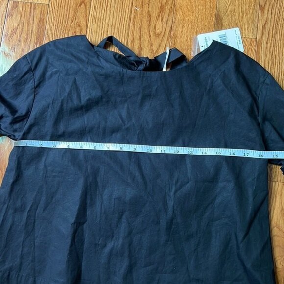 NWT Free People So Obviously Yours Wide Flare Sleeve Top Tie Back Black - Picture 10 of 12